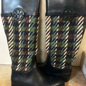 Tory Burch Black and Multicolor Winter Boots